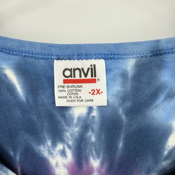 Vintage Anvil Size 2X Rainbow Swirl Tie Dye Tank Top Unisex Hippie - Picture 7 of 8